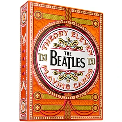 Image of theory11 The Beatles Premium Playing Cards Orange Deck Officially Licensed Collector&#039;s