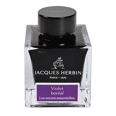 Image of Jacques Herbin Ref 13173JT Ink for Fountain Pens &amp; Rollerball Rouge d&#039;Orient/Oriental Red 50ml Bottle Prestige Collection Purple Coloured
