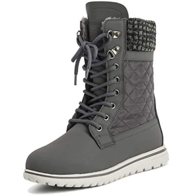 Image of Polar Boot Womens Quilted Short Snow Winter Faux Fur Warm Durable Waterproof Boots 7 GRE40 AYC0526