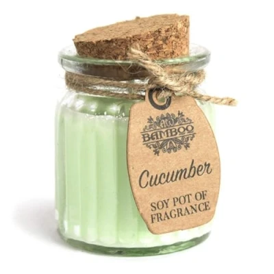 Image of Soy Pot Of Fragrance Glass Jar Candle Cucumber