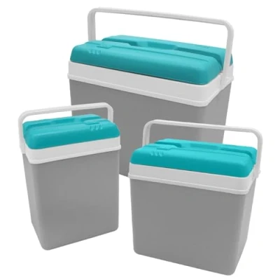 Image of Daniel James Large Cool Box 15L, 24L or 35L Insulated Cooler with Carry Handle &amp; Lid for Ice Cold Food Drink Lightweight Durable Camping, Picnic Travel (Grey, 15 Litre)