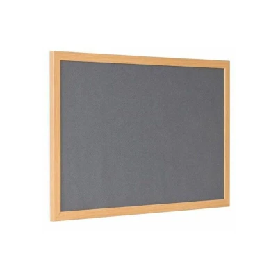 Image of Earth It Grey Felt Noticeboard Oak Wood Frame 1800x1200mm Bi office
