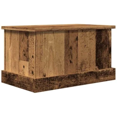 Image of vidaXL Storage Box Toy Chest Blanket Wood Organiser Brown Engineered 30x50x28 cm Living Room/Bedroom/Decorative/Versatile