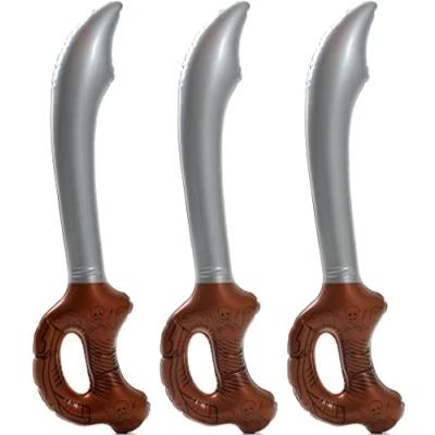 Image of Quickdraw 3 x Inflatable Pirate Sword 60cm Blow Up Cutlass Fancy Dress Party Prop Cosplay Accessory