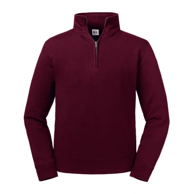 Image of Russell Athletic Mens Authentic Quarter Zip Sweatshirt (Burgundy) Size Medium