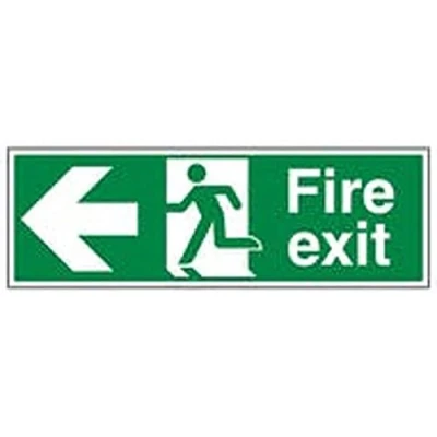 Image of V Safety Eco Friendly Fire Exit Arrow Left 450 X 150mm