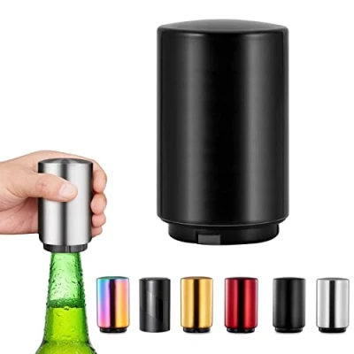 Image of Magnetic Beer Bottle Opener,Stainless Steel Push Down Opener, Cap Opener with Magnet,Kitchen Gadgets for Men,Beer Gifts Men Christmas Father&#039;s Day