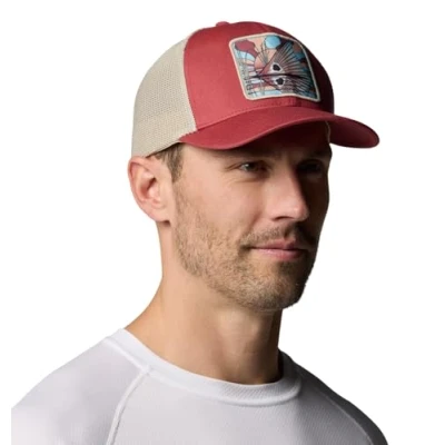 Image of Columbia PFG PATCH BALL CAP Unisex Cap, Size: L/XL, Dusty crimson/fossil