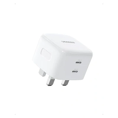 Image of UGREEN USB C Charger 65W Plug 2 Port GaN Type Fast Wall Power Adapter Compatible with Macbook Pro/Air, iPhone 16/15/14, iPad Air/Mini, Galaxy S24/S23, Pixel 9, Dell XPS, Asus Acer Laptop etc(White)