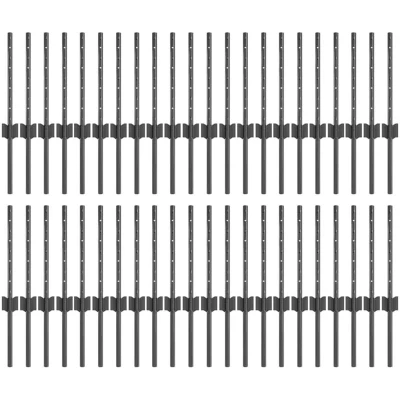 Image of vidaXL Fence Posts 44 pcs U Channel Grey 80 cm Steel