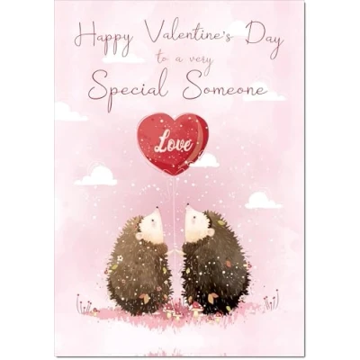 Image of doodlecards Someone Special Valentine&#039;s Day Card Love Hedgehogs Medium Size with Plain Envelope