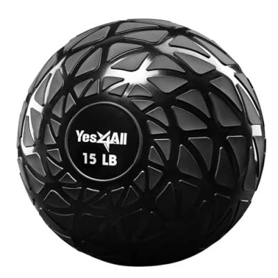 Image of Yes4All A9Q1 Slam Balls 4.5 18.1kg/Slam Medicine Ball Version/Sand Filled No Bounce Exercise Ball, Suitable for Crossfit Workout and Strength Training (Black) 6.8kg, Dynamic Black