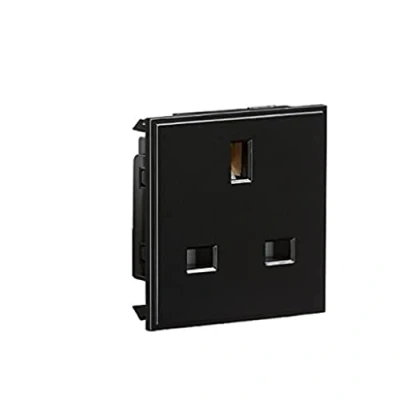 Image of KnightsBridge 13A 1G unswitched socket module 50 x 50mm black