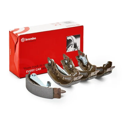 Image of 867609525528, 867698520X Brake Shoes BREMBO S 85 507 180mm 31mm with handbrake lever VOLKSWAGEN: GOLF 2, 1 Cabriolet, Polo II Coupe