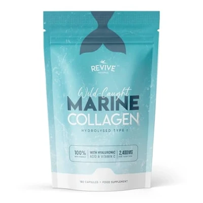 Image of Marine Collagen Capsules 2400mg Tablets with Hyaluronic Acid &amp; Vitamin C 180 High Strength Supplements for Women Men Premium Complex Skin Joints Hair