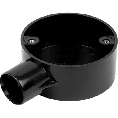 Image of Electrical Conduit System, 20mm Black PVC, Boxes, Bends, Tees and Accessories (20MM END BOX BLK)