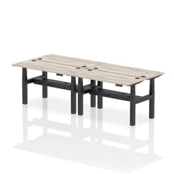 Image of Air B2B 1400x600mm Height Adjustable 4P Bench Desk CP Grey Oak/Black