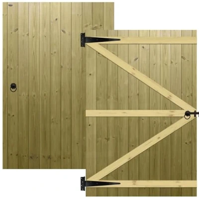 Image of Tongue &amp; Groove Interlocking Semi Braced Flat Top Pedestrian Side Garden Gate Height: 6ft (180cm) x Width: 120 cm Supplied with the Ring Latch Hinge Pack and Bolt