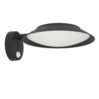 Image of Eglo LED Solar Wall lamp Cerrisi, Outdoor Light with Motion Detector, Porch Lighting Made of Black Plastic, IP44