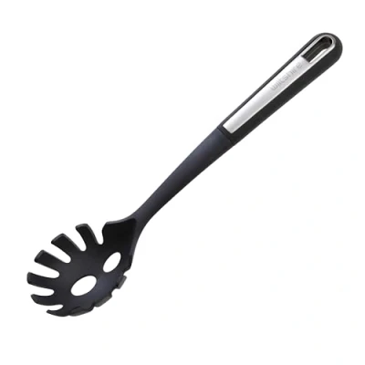 Image of Wiltshire Aspire Spaghetti Spoon, Pasta Spoon with Portion Measurement, Serving Heat Resistant Utensil, Non Stick, Scratch, Anti Slip Soft Touch Handle, Grey &amp; Silver, 34x7.3x5.5cm