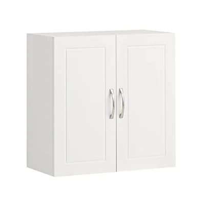 Image of SoBuy Kitchen Bathroom Wall Cabinet Storage Unit with 2 Doors White W60 x D30 H60cm FRG231 W