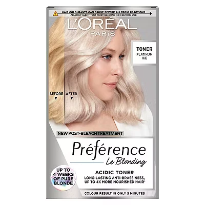 Image of L&#039;Oréal Paris Préférence Le Blonding Acidic Toner, Post Bleach Treatment with no Ammonia, Long Lasting Anti Brassiness, Platinum Ice 01