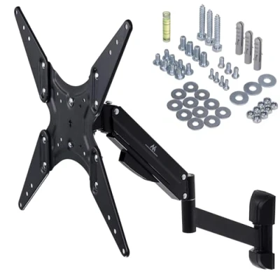 Image of Maclean TV Wall Mount LCD LED Plasma Monitor Swivel Tiltable Gas Spring Up To 22kg 32&quot; 55&quot; Max VESA 400x400 (2 arms)