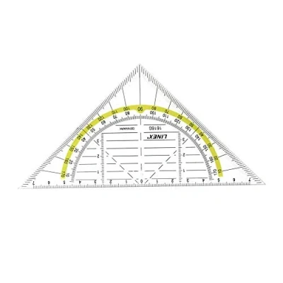 Image of Linex Geo 100414085 Geometry Triangle Transparent Plastic with Removable Handle 14 cm 1 Piece, Items