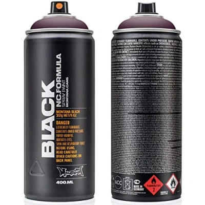 Image of Montana Black Spray Paint, Matt Finish, 400ml Can, Colour: BLK3070 Cherry