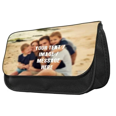 Image of Personalised with Your own Text/Image/Any Name Themed Funny Pencil Case. Make up case, Back to School Gift.