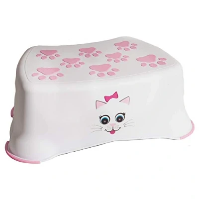 Image of My Little Step Stool Cat for Toddlers, Anti Slip Toilet Training Kids to Reach The and Sink