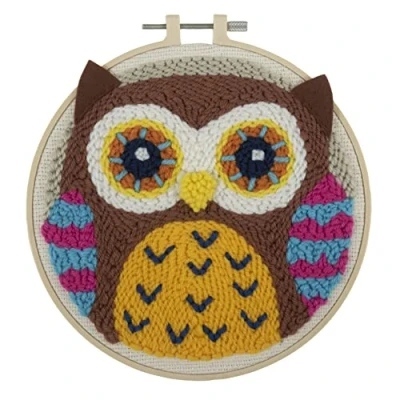 Image of Trimits Punch Needle Hoop Kit, 20.3cm (8in), Owl