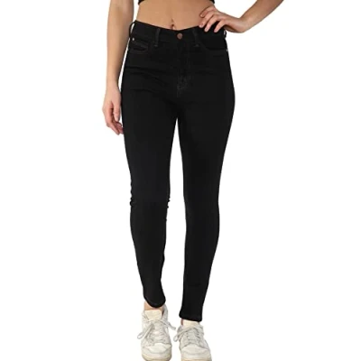 Image of MYT Womens Magic Shaping Skinny Fit Jeans Stretch High Waisted Ladies Denim Trousers Black Waist Size 14