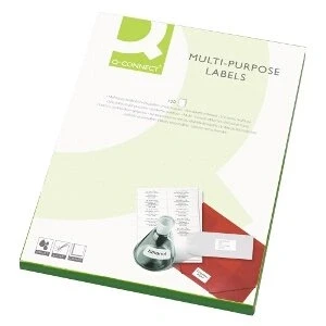 Image of Q Connect KF01130 Multi Purpose Labels 38.1mm x 21.2mm (100 Sheet Pack)