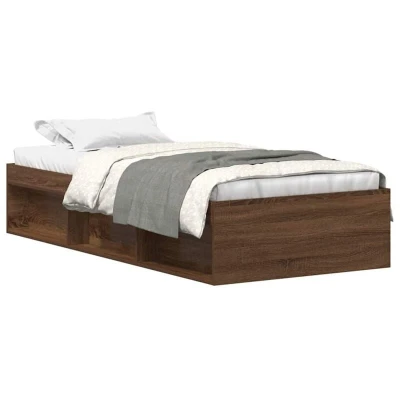 Image of vidaXL Bed Frame without Mattress Brown Oak 90x200 cm