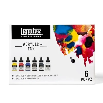 Image of Liquitex Professional Acrylic Ink, Set of 6 x 30 ml Essential Colours