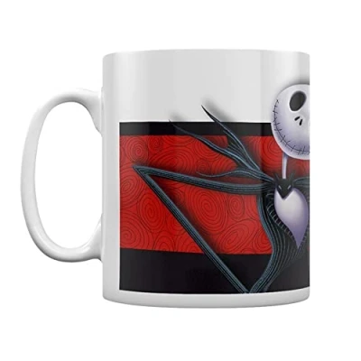 Image of Nightmare Before Christmas Mug, Coaster and Keyring Set in Presentation Gift Box (Jack Sally Design) 11oz Ceramic Mug Official Merchandise