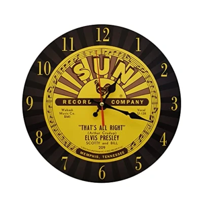 Image of Sun Records Elvis Presley Clock All Right Mid South Products