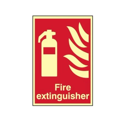 Image of Scan SCA1571 Self adhesive PVC sign Fire extinguisher Photoluminescent 200 x 300mm