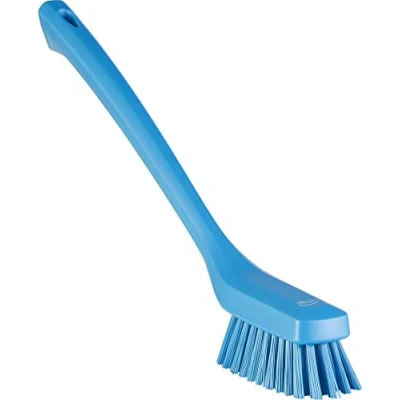 Image of Vikan Narrow Long Handle Brush, Polypropylene Block, Blue, One Size