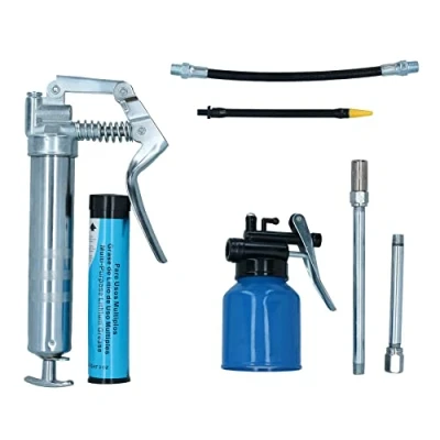 Image of AB Tools Mini Grease Gun + Oil Can With Flexible Rigid Nozzles and 3oz 5pc Kit