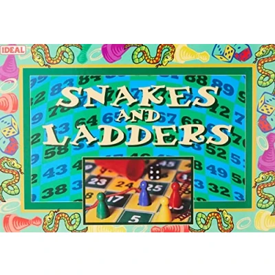 Image of IDEAL Snakes and Ladders: traditional Board game Classic Games For 2 4 Players Ages 3+, Nylon/a