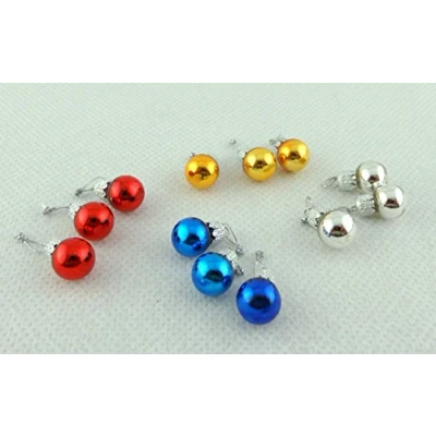 Image of Melody Jane Dolls House Miniature Christmas Tree Ornaments Decorations 12 Coloured Baubles
