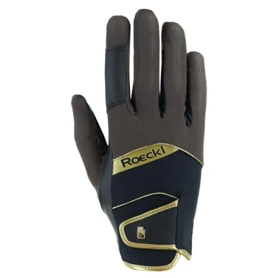 Image of Roeckl Sports equestrian gloves MILLERO, summer riding glove, dark mocha/black 7