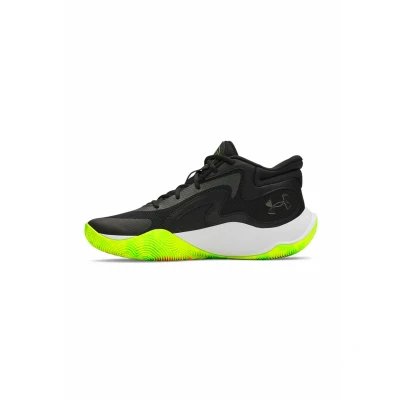Image of Under Armour Unisex Jet 25, Durable and Comfortable Basketball Shoes with Rubber Outsole, Trainers Cushioned Micro G® Midsole,Black / Black Metallic Black,13