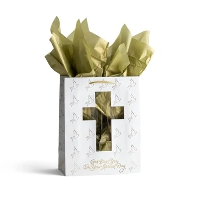 Image of DaySpring Gift Bag, Paper, Gold, 1 Count (Pack of 1)
