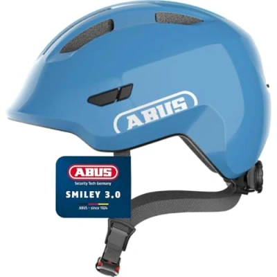 Image of ABUS Smiley 3.0 children&#039;s helmet bike with a low fit, child friendly designs &amp; space for pigtail girls and boys