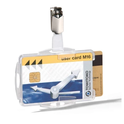 Image of Durable Duo Security Pass Holder 54 x 85 mm Transparent Holds Up to 2 ID/Security Cards Pack of 25 Ideal for Holding Swipe Cards, ID etc.