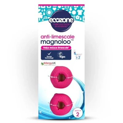 Image of Ecozone Magnoloo Anti Limescale Treatment For Toilets, Removes &amp; Prevents Limescale, Lasts Up To 5 Years, AllergyUK Certified, Vegan, Cruelty Free Pack of 2