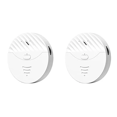 Image of liovitor 2X Tuya Smart WiFi Alarm Door and Window Vibration Sensor Security Protection Alert Works with Alexa, Life(White)
